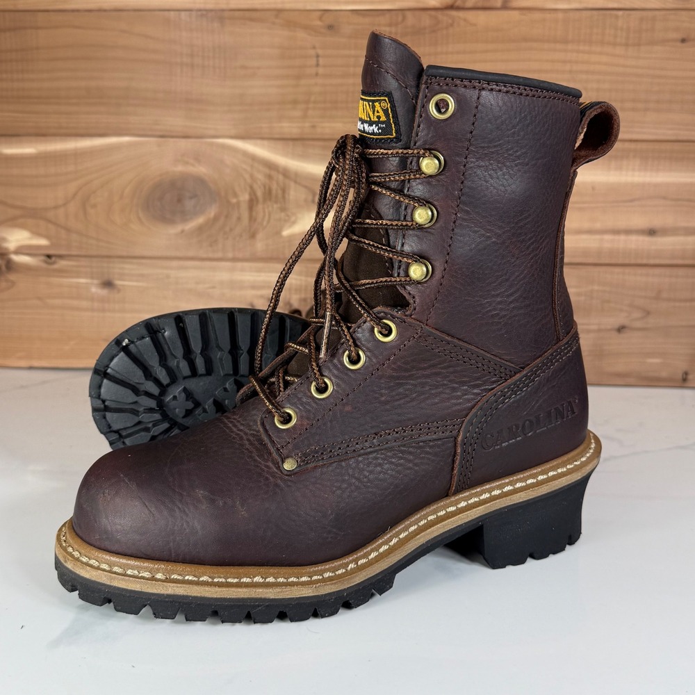 Carolina Elm 8" Steel Toe Logger boots CA1421  Steel Toe EH Leather Women's 6M